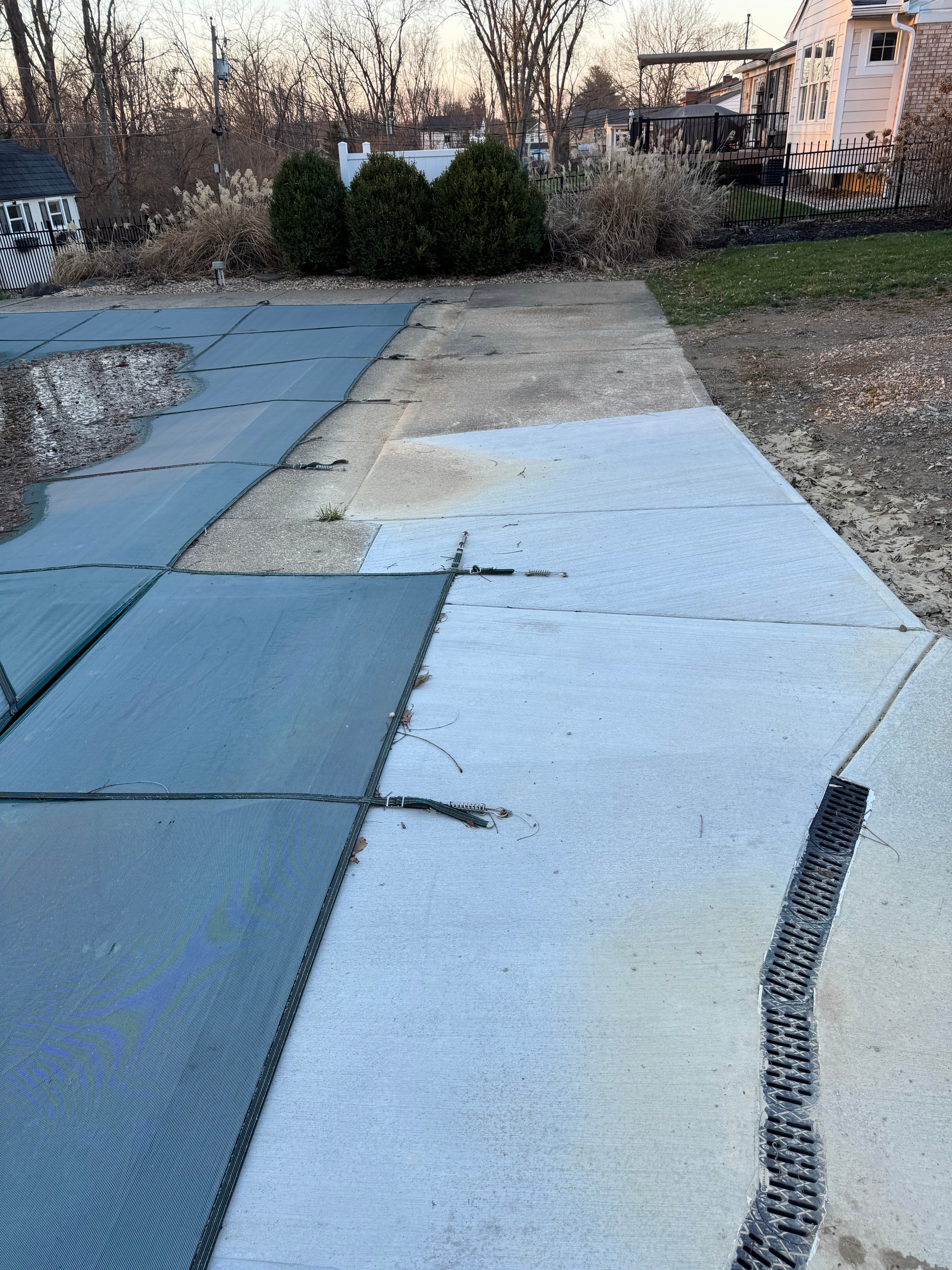 Sharonville, OH patio—existing concrete and pool deck before Ipanema Beach resin-bound upgrade (coming soon)