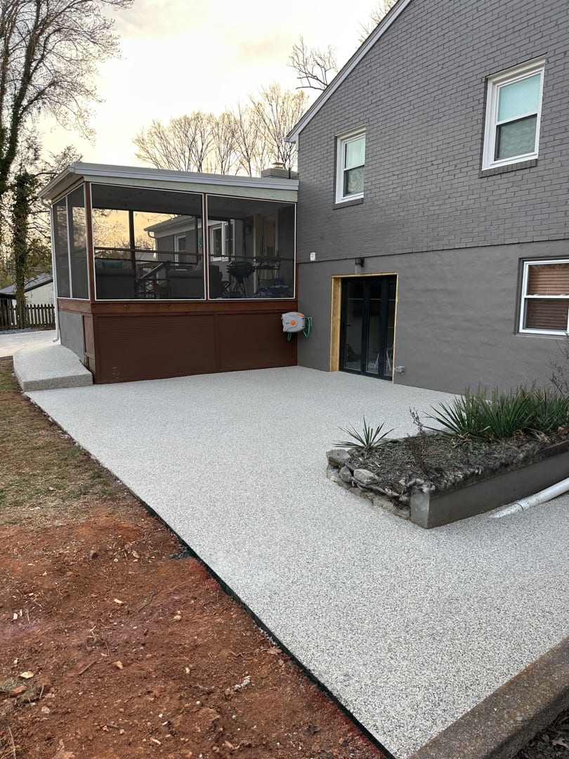 Garage apron & steps after resin-bound install