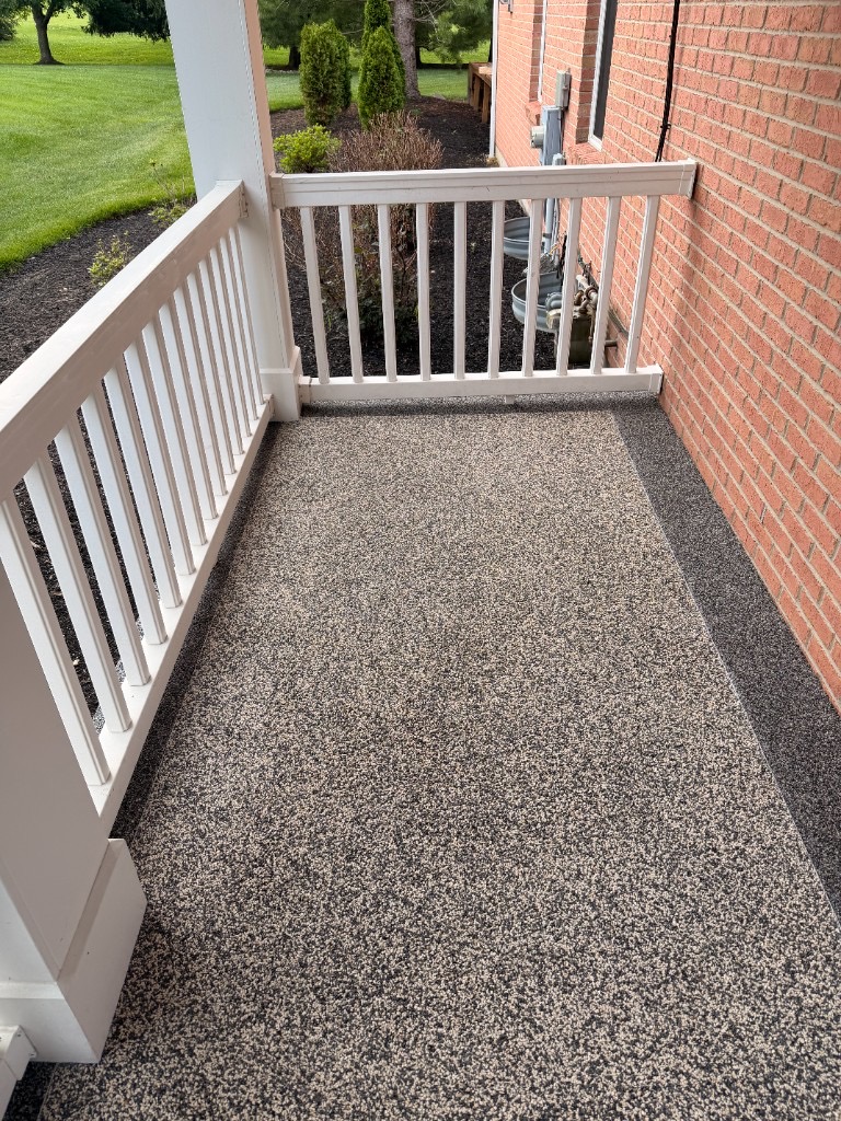 Covered porch overview after resin-bound install